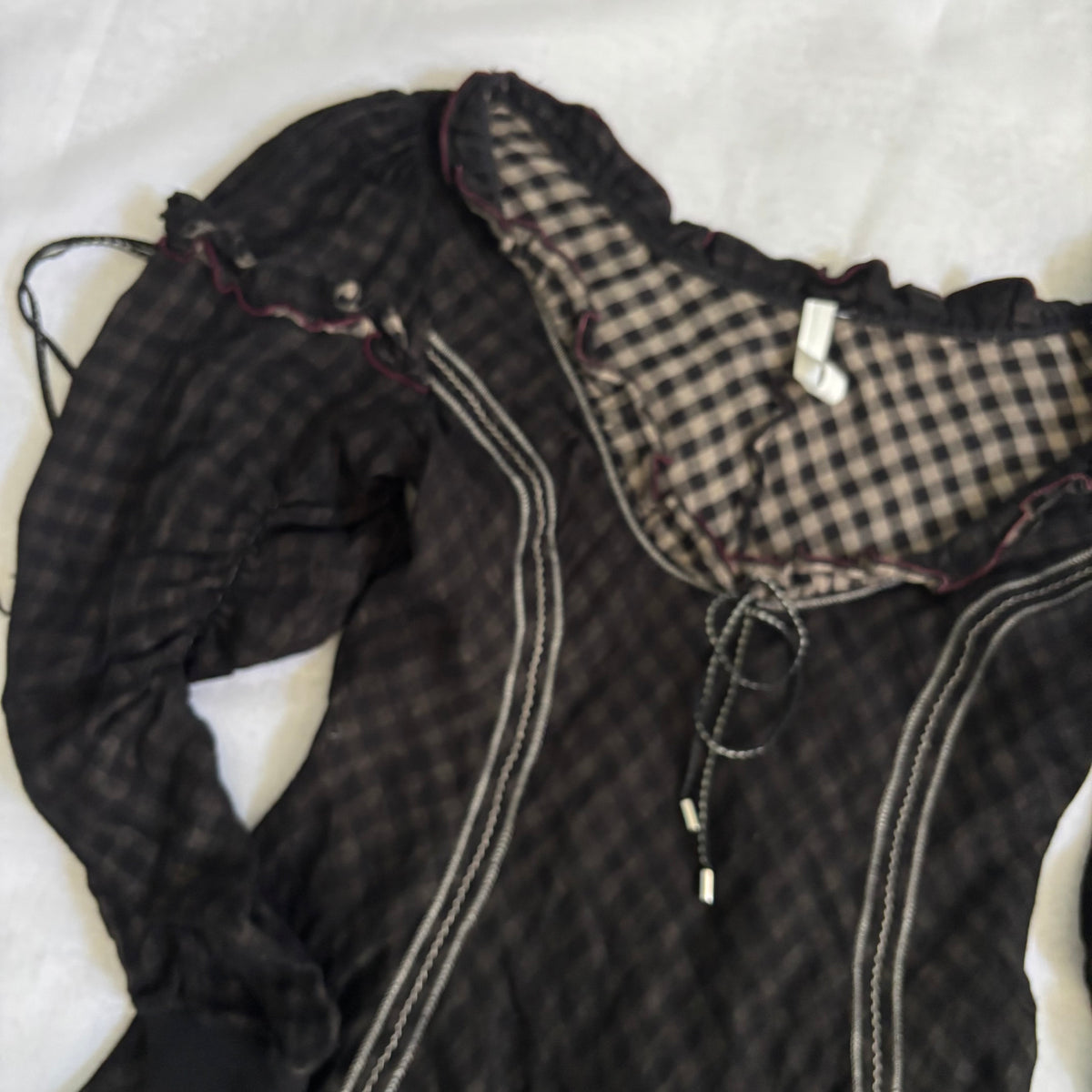 Italian Plaid Cotton Mini Dress