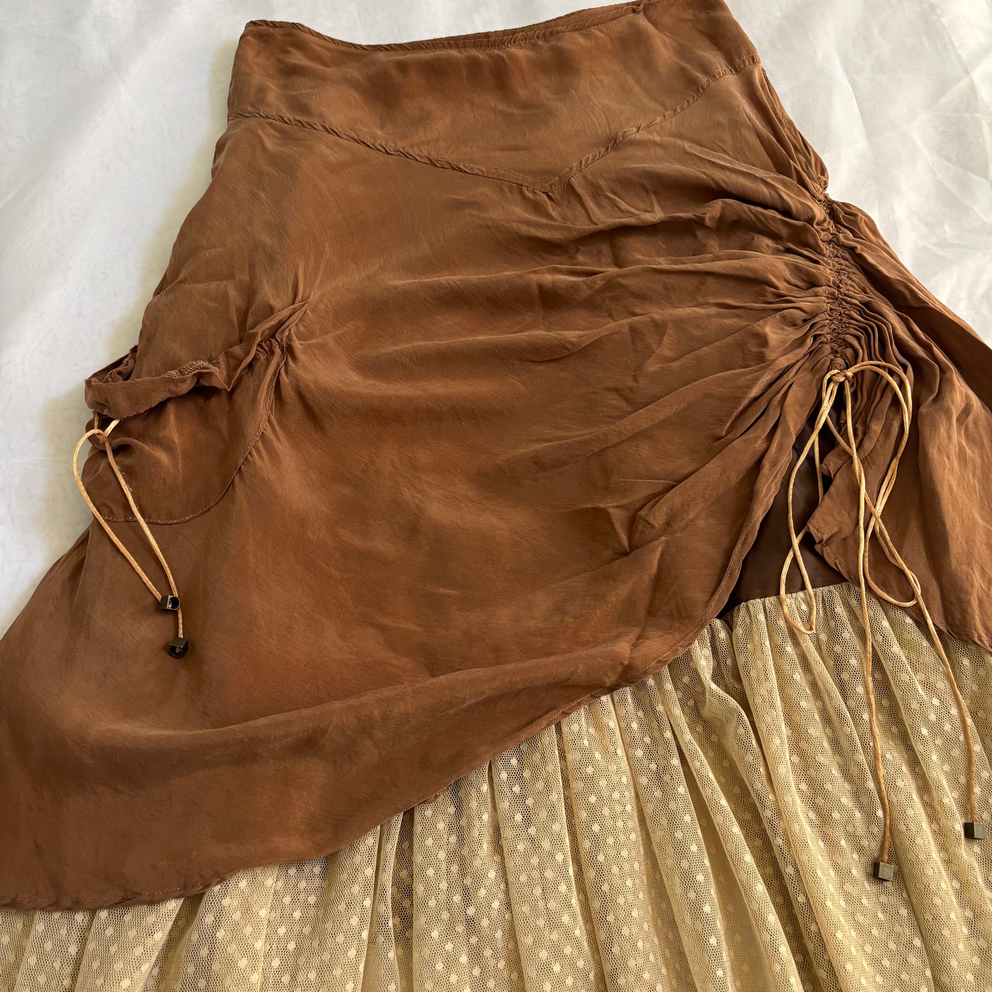 Asymmetrical Euro Cupro Skirt