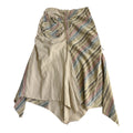Cotton/Linen Striped Asymmetrical Skirt