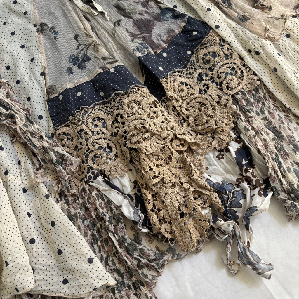 Italian Cotton & Silk Floral Skirt