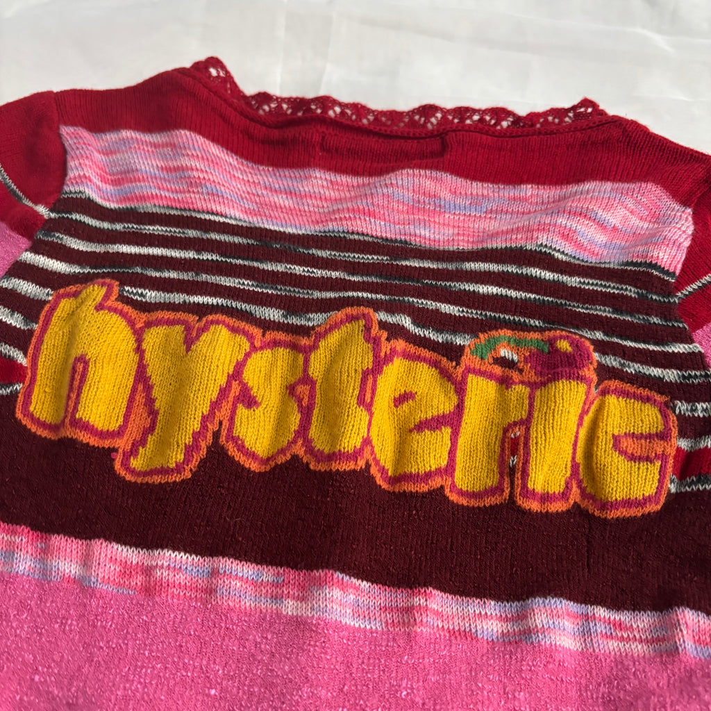 Hysteric Glamour Striped Cherry Knit Top