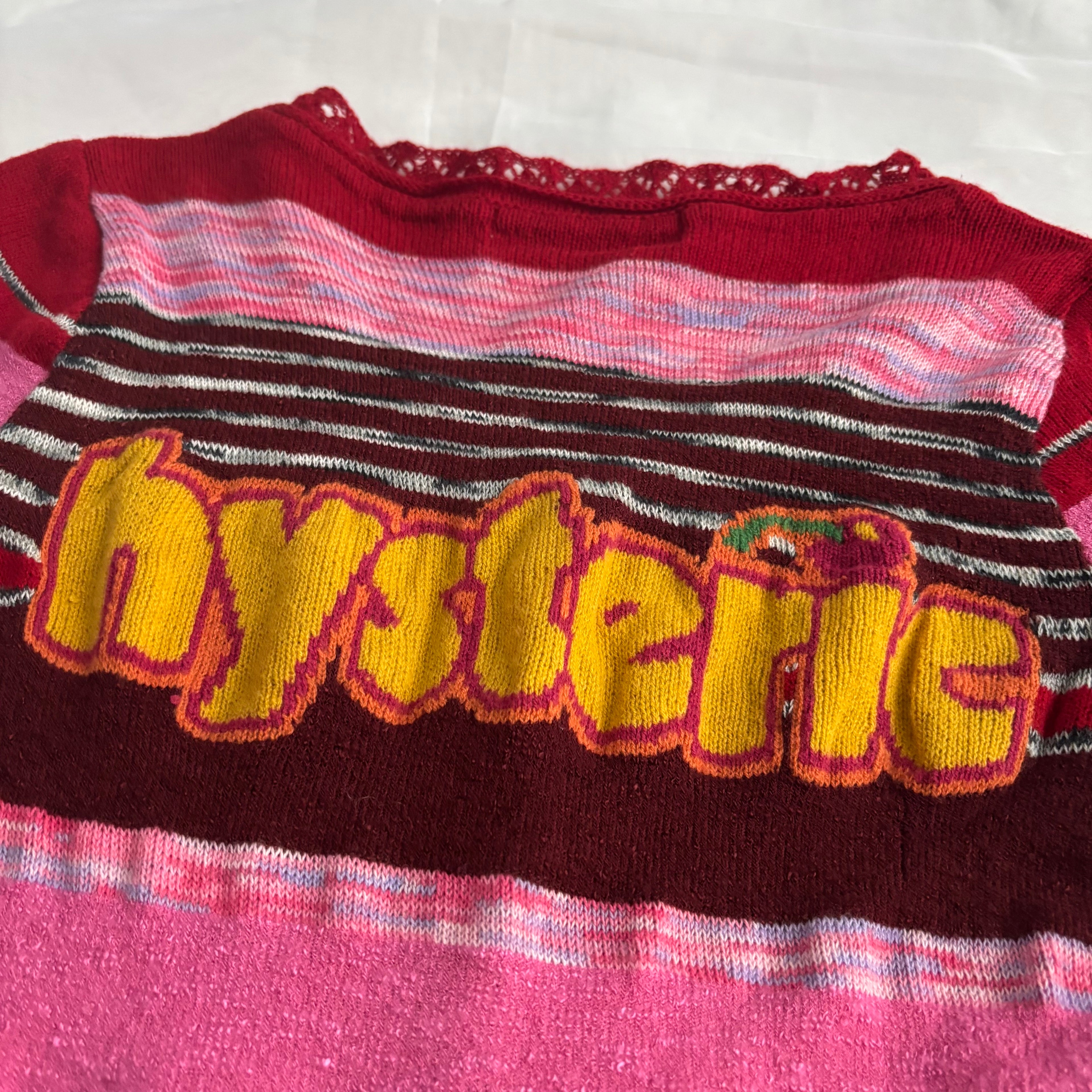 Hysteric Glamour Striped Cherry Knit Top