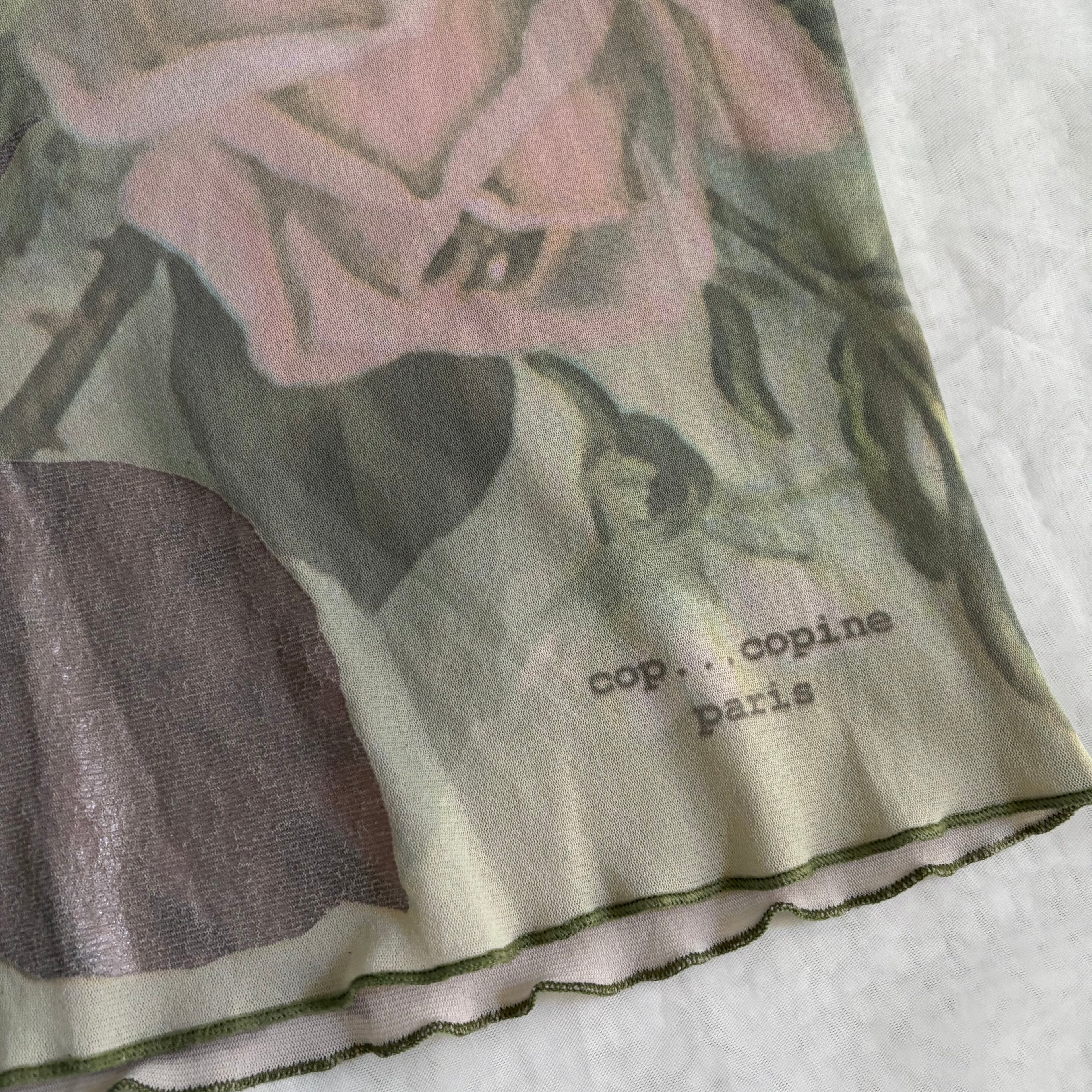 Cop Copine Digital Rose Mesh Top