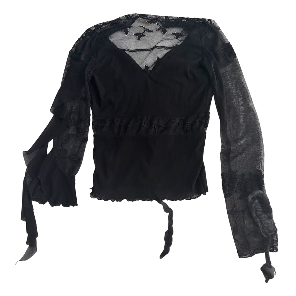 Italian Romantic Vine Asymmetrical Sleeve Top