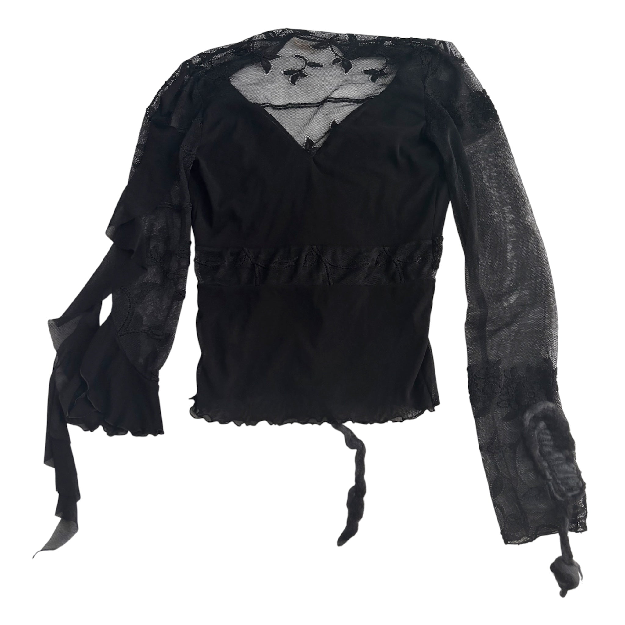 Italian Romantic Vine Asymmetrical Sleeve Top