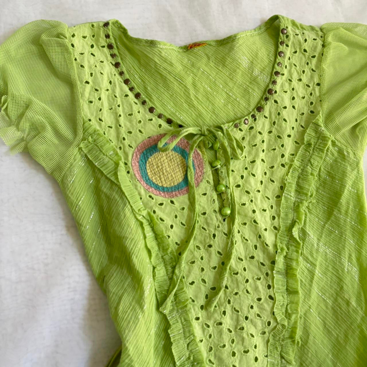 Lime Green Ruffle Top