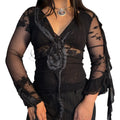 Italian Romantic Vine Asymmetrical Sleeve Top