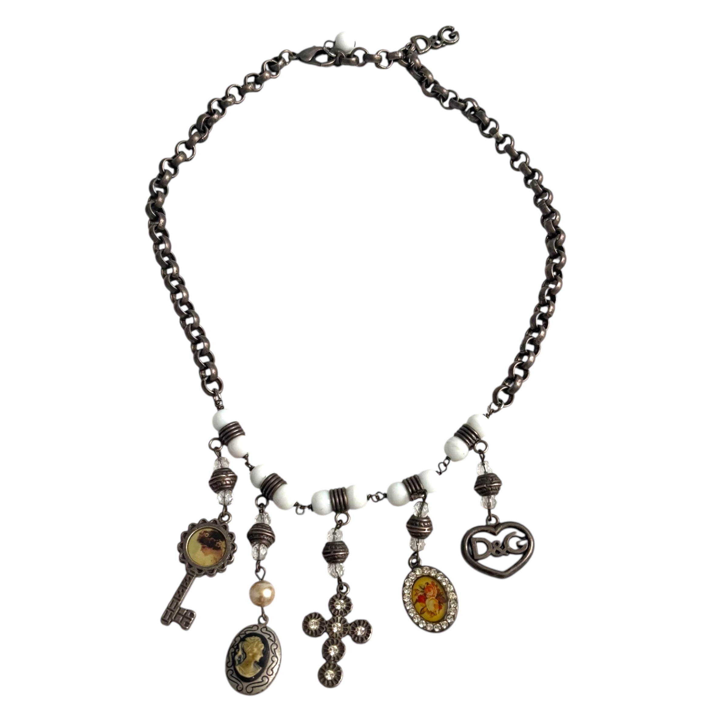 D&G Cameo Cross Necklace